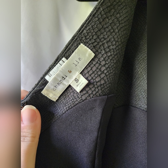 Chandi & Lia- Size Small- Black Fit and Flare Faux Snakeskin Dress - Picture 6 of 8